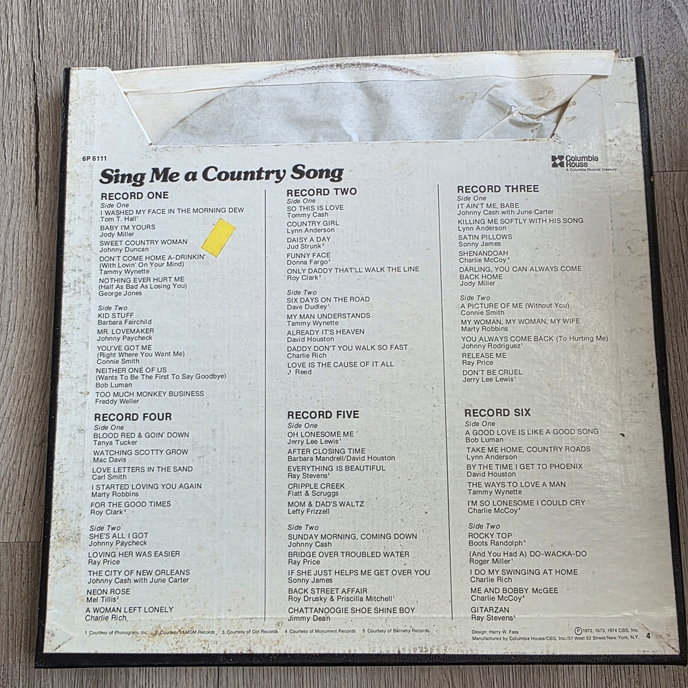 Sing Me a Country Song Vinyl Record